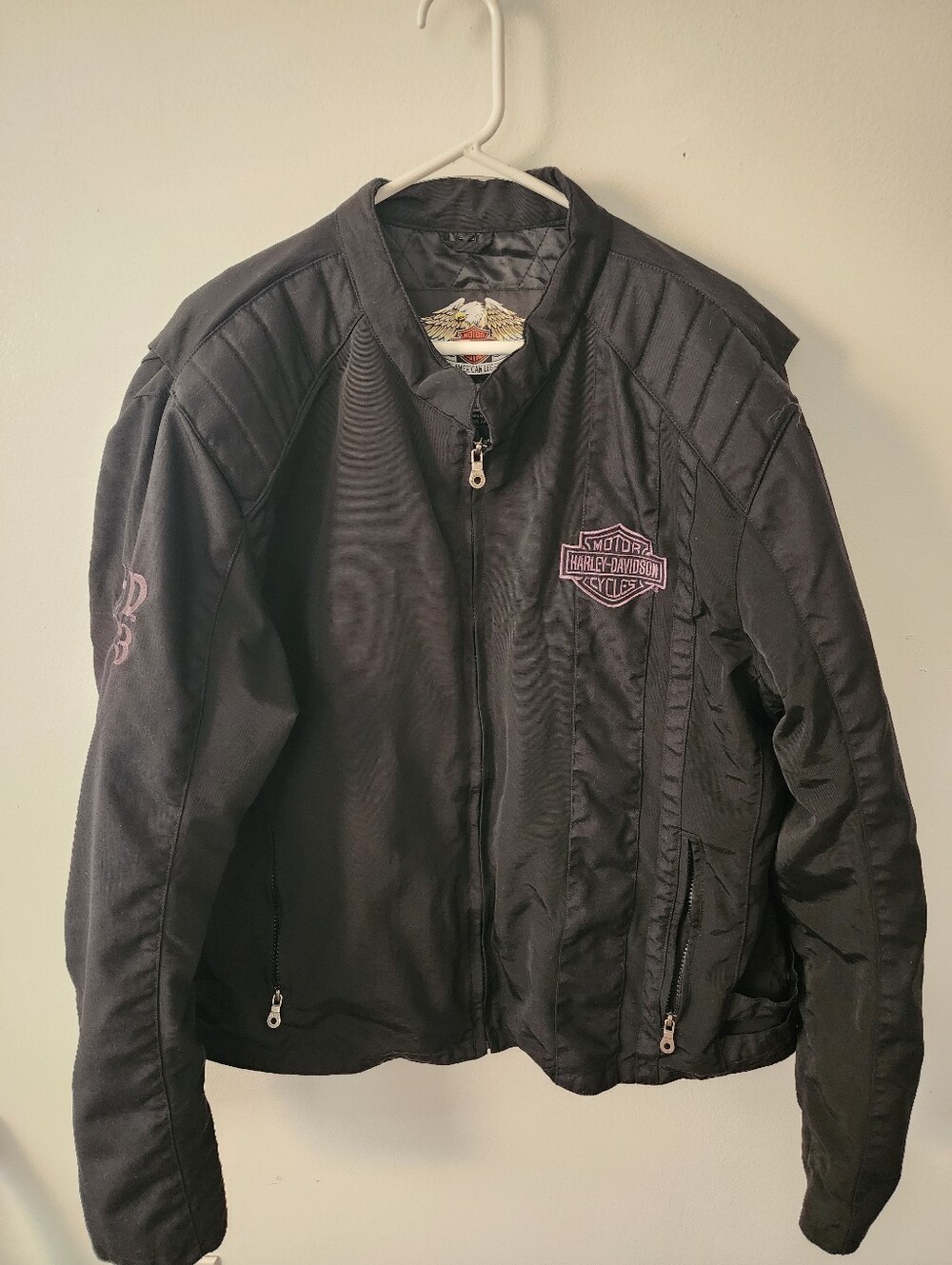 Harley-Davidson Black  Zip-Front Bomber Jacket- Mens